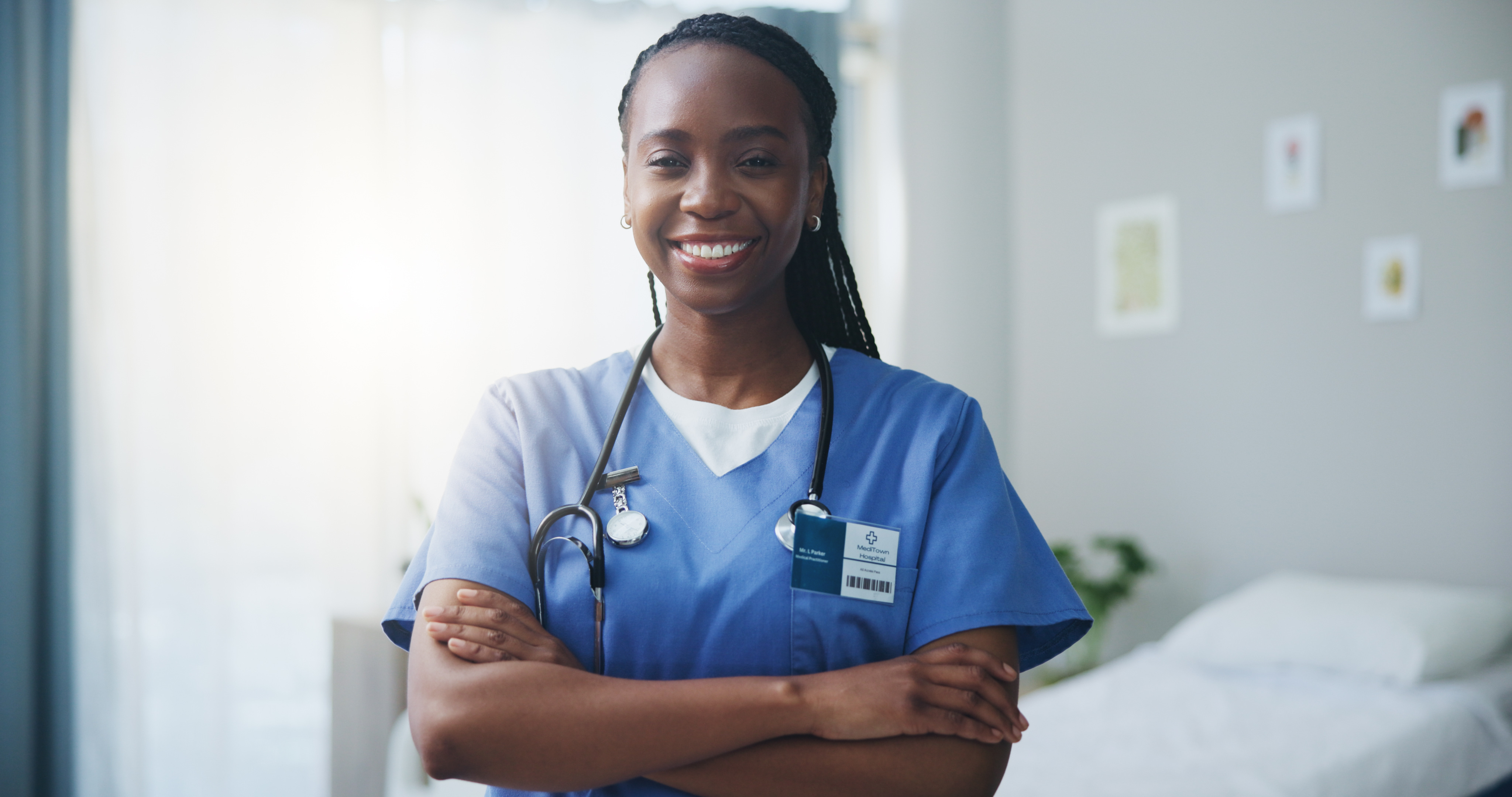Confident nurse in healthcare setting